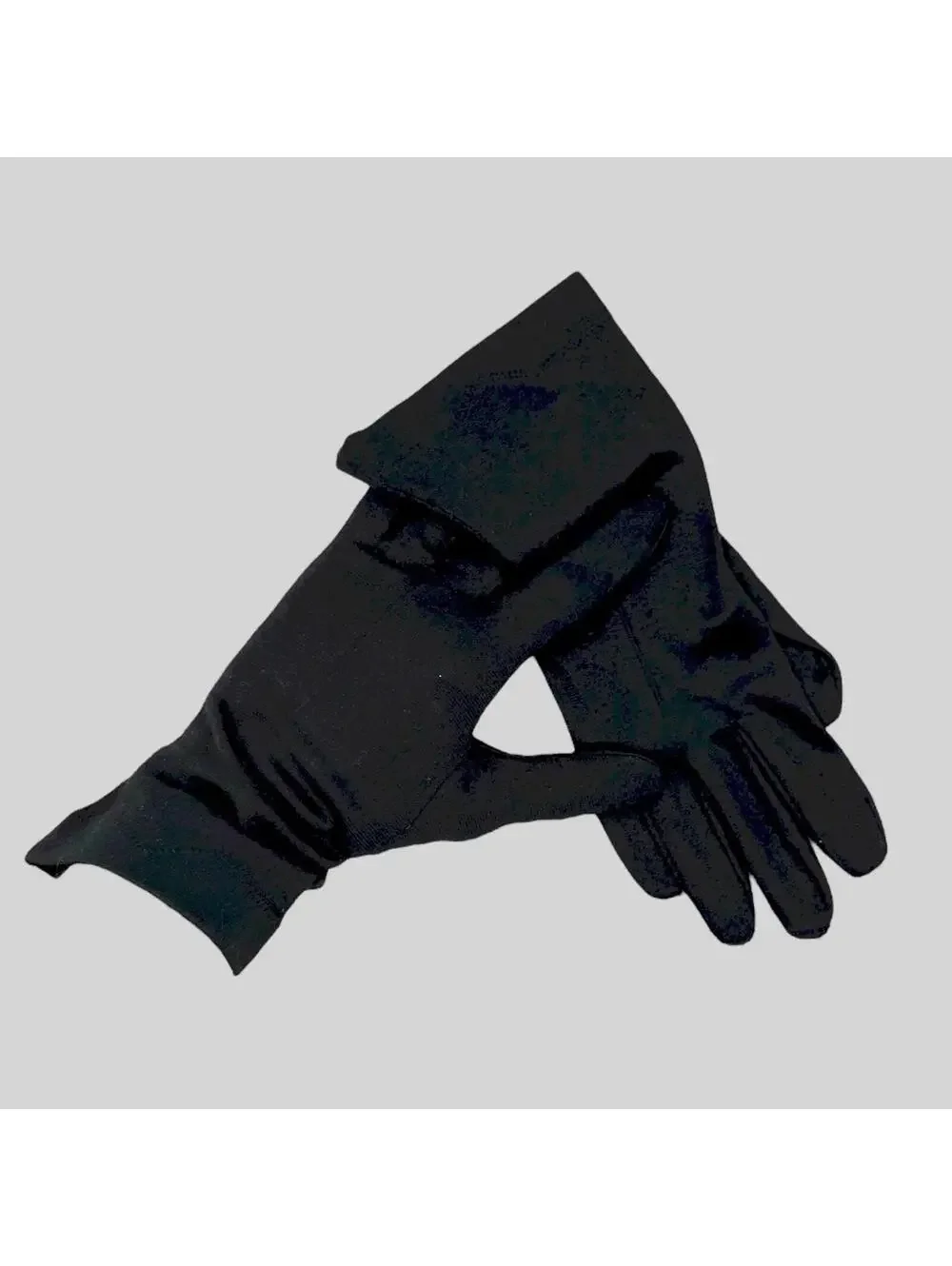 Vintage 1960s 1950s Black Nylon Gloves, Gauntlet Length, Formal Cocktail